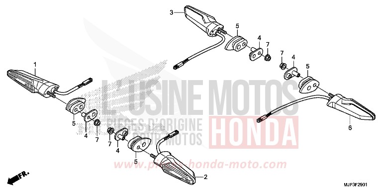 BLINKER (CRF1000A/CRF1000D) von Africa Twin MAT BALLISTIC BLACK METALLIC (NHA86) von 2016